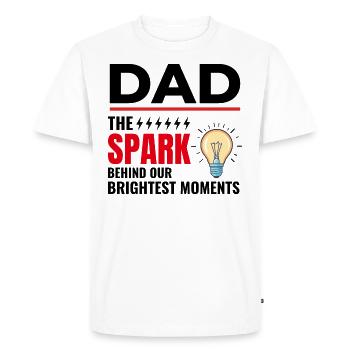 Électricien Papa Technicien électricien Ingénieur - T-shirt Premium bio Homme - blanc - Devant - Nico (187cm)