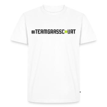 Funny Tennis Player Racket - Men's Premium Organic T-Shirt - white - Front - Nico (187cm)