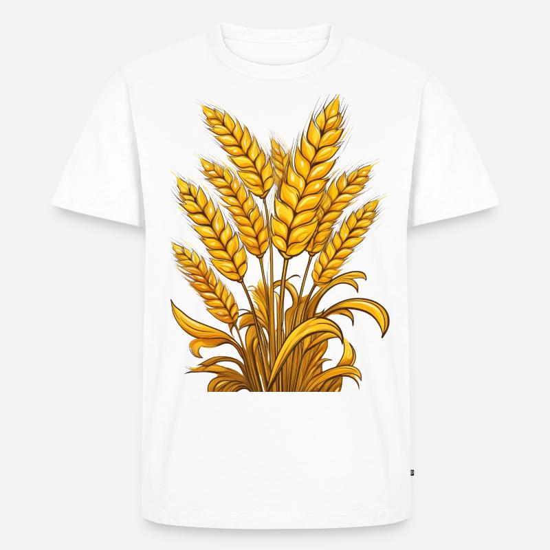 Pszenica - Ekologiczna koszulka męska Premium - biały