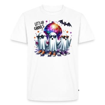 Look de partenaire d’Halloween Let’s Go Ghouls Design - T-shirt Premium bio Homme - blanc - Devant - Nico (187cm)
