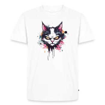 Chat de dessin animé - T-shirt Premium bio Homme - blanc - Devant - Nico (187cm)