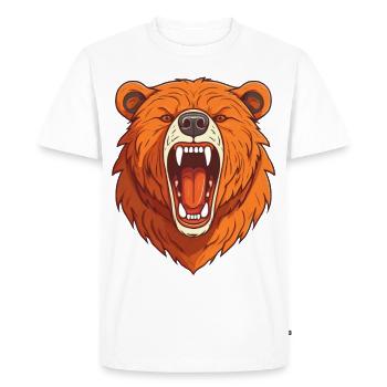 Roaring Bear - Men's Premium Organic T-Shirt - white - Front - Nico (187cm)
