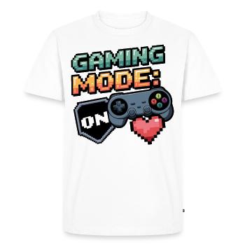 Gaming Mode On – Gamer Lifestyle Design - Men's Premium Organic T-Shirt - white - Front - Nico (187cm)