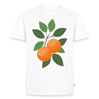 Deux oranges sur une branche - T-shirt Premium bio Homme - blanc - Devant - Nico (187cm)