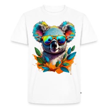 Cool koala with sunglasses - Men's Premium Organic T-Shirt - white - Front - Nico (187cm)