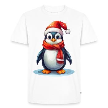Pingouin à Noël et en hiver - T-shirt Premium bio Homme - blanc - Devant - Nico (187cm)