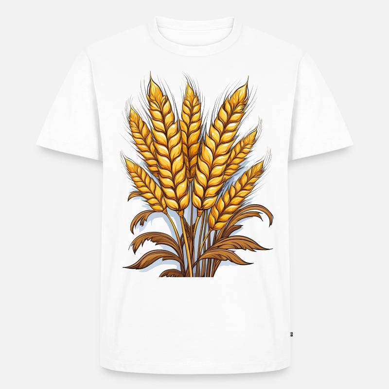 Getreide Ähre - Männer Premium Bio T-Shirt - Weiß