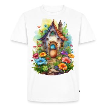 Maison de fantaisie avec jardin enchanté - T-shirt Premium bio Homme - blanc - Devant - Nico (187cm)
