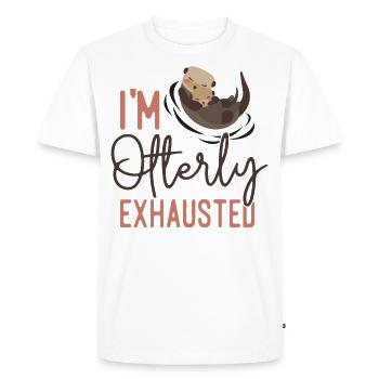 Otter I'm Otterly Exhausted - Men's Premium Organic T-Shirt - white - Front - Nico (187cm)