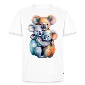 Trois koalas câlins - T-shirt Premium bio Homme - blanc - Devant - Nico (187cm)