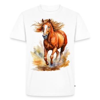 Cheval - T-shirt Premium bio Homme - blanc - Devant - Nico (187cm)