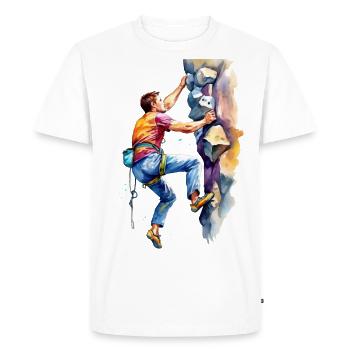 Varappe - T-shirt Premium bio Homme - blanc - Devant - Nico (187cm)