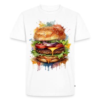 Hamburger - T-shirt Premium bio Homme - blanc - Devant - Nico (187cm)