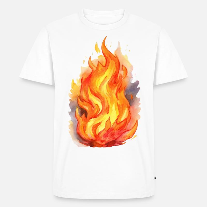 Feuer - Männer Premium Bio T-Shirt - Weiß