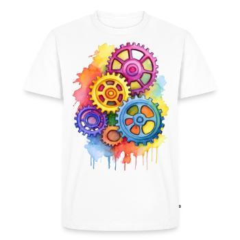 engrenages colorés - T-shirt Premium bio Homme - blanc - Devant - Nico (187cm)