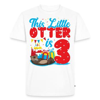 Anniversaire de la loutre Cette petite loutre - T-shirt Premium bio Homme - blanc - Devant - Nico (187cm)