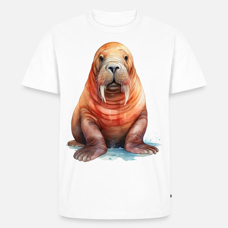 Walross - Männer Premium Bio T-Shirt - Weiß