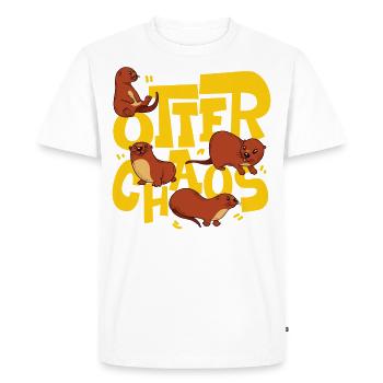 Otter Pun Otter Chaos - Men's Premium Organic T-Shirt - white - Front - Nico (187cm)