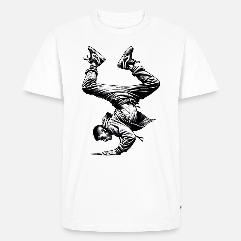 Breakdance - Männer Premium Bio T-Shirt - Weiß