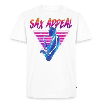 Saxophone Retro Vintage Sax Appeal - Men's Premium Organic T-Shirt - white - Front - Nico (187cm)