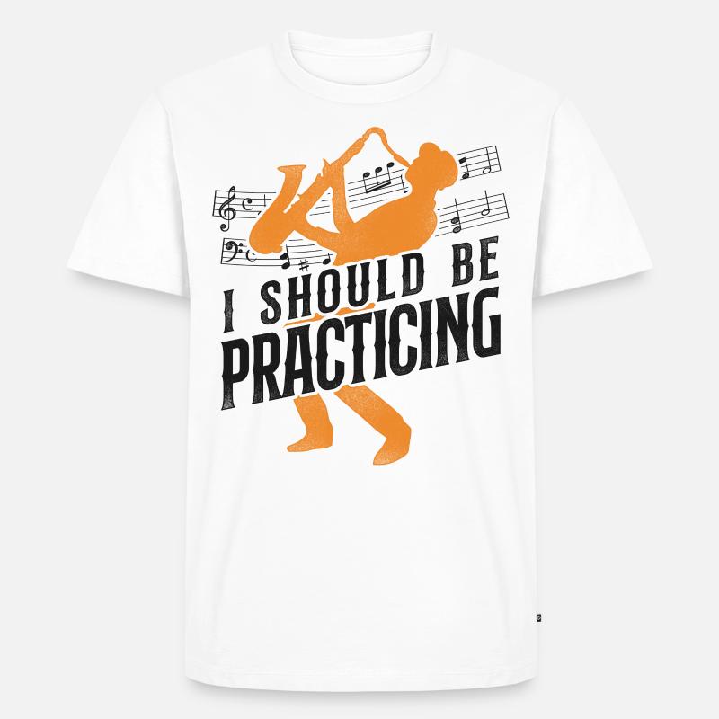 Saxophone I Should Be Practicing - Männer Premium Bio T-Shirt - Weiß