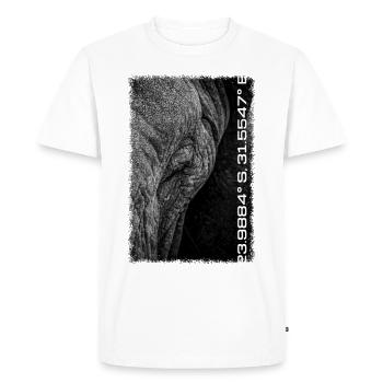 Kruger Series: Eye Contact - Men's Premium Organic T-Shirt - white - Front - Nico (187cm)
