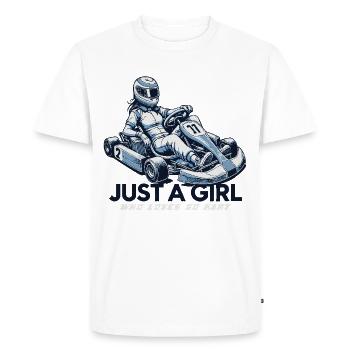 Juste une fille qui aime les courses de karting - T-shirt Premium bio Homme - blanc - Devant - Nico (187cm)