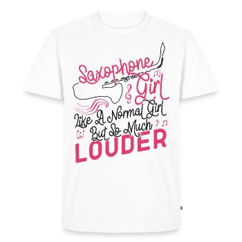 Saxophone Saxophone Girl Like A - T-shirt Premium bio Homme - blanc - Devant - Nico (187cm)