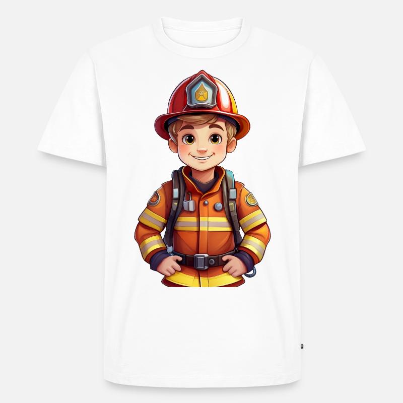 Feuerwehrmann - Männer Premium Bio T-Shirt - Weiß