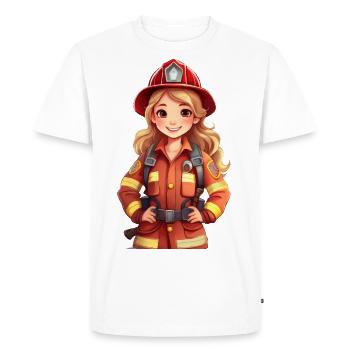 Pompière - T-shirt Premium bio Homme - blanc - Devant - Nico (187cm)