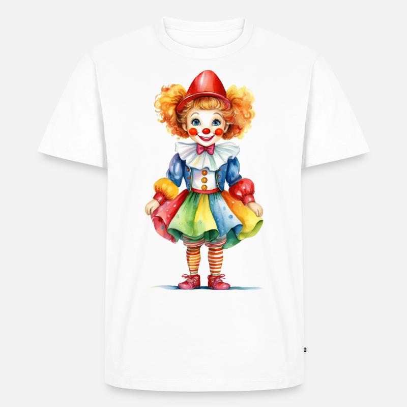 Karneval oder Fasching – Clown Kostüm - Männer Premium Bio T-Shirt - Weiß