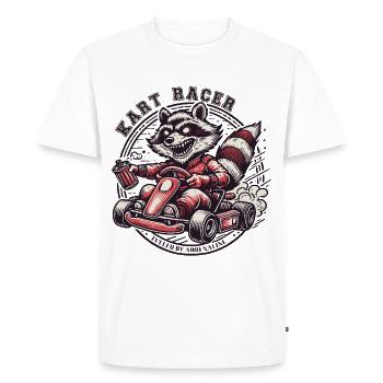 Kart Racer Raccoon Go-Kart Adventure - Men's Premium Organic T-Shirt - white - Front - Nico (187cm)