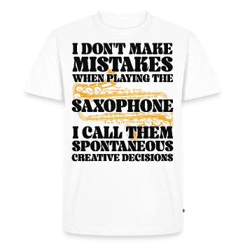 Saxophones I Don't Make Mistakes - Men's Premium Organic T-Shirt - white - Front - Nico (187cm)