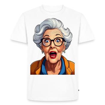 Astonished grandmother - Men's Premium Organic T-Shirt - white - Front - Nico (187cm)