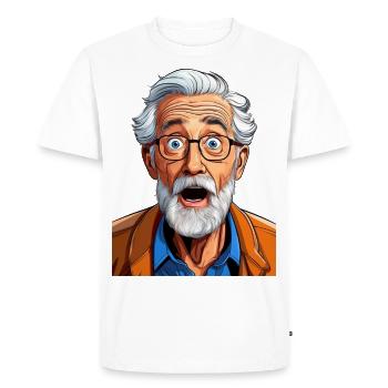 Astonished grandfather - Men's Premium Organic T-Shirt - white - Front - Nico (187cm)