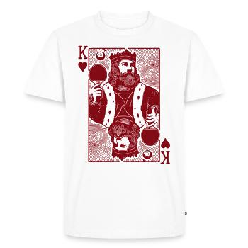 Rétro tennis de table à jouer carte King style vintage - T-shirt Premium bio Homme - blanc - Devant - Nico (187cm)