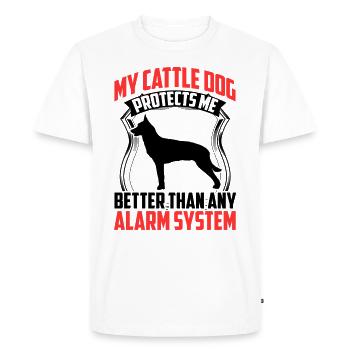 Le chien de bouvier australien me protège Chien de bétail - T-shirt Premium bio Homme - blanc - Devant - Nico (187cm)