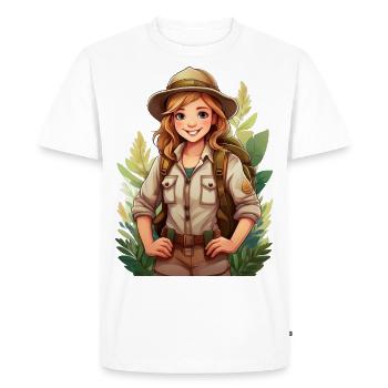 Researcher in the forest - Men's Premium Organic T-Shirt - white - Front - Nico (187cm)