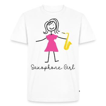 Saxophone Saxophone Fille - T-shirt Premium bio Homme - blanc - Devant - Nico (187cm)