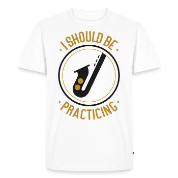 Saxophones que je devrais pratiquer - T-shirt Premium bio Homme - blanc - Devant - Nico (187cm)