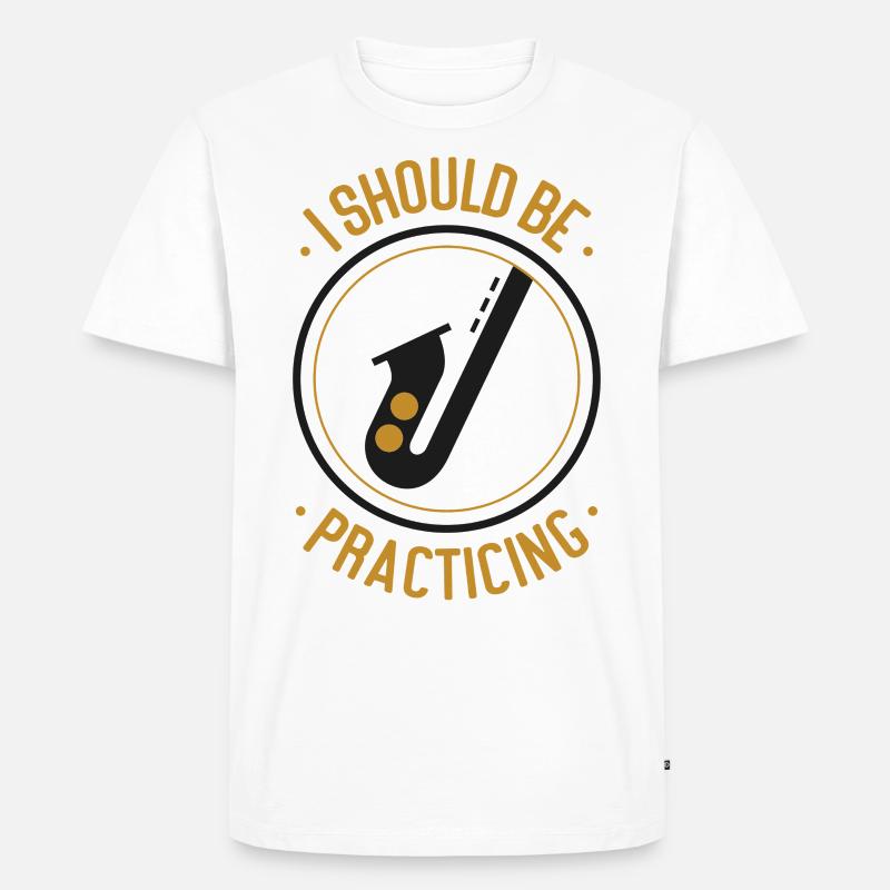 Saxophone I Should Be Practicing - Männer Premium Bio T-Shirt - Weiß