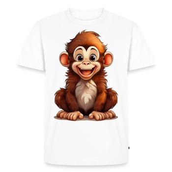 A cute, crazy monkey - Men's Premium Organic T-Shirt - white - Front - Nico (187cm)