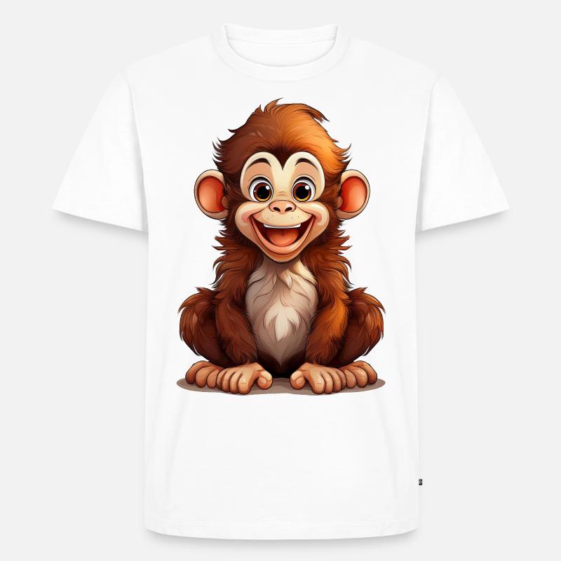 A cute, crazy monkey - Men's Premium Organic T-Shirt - white
