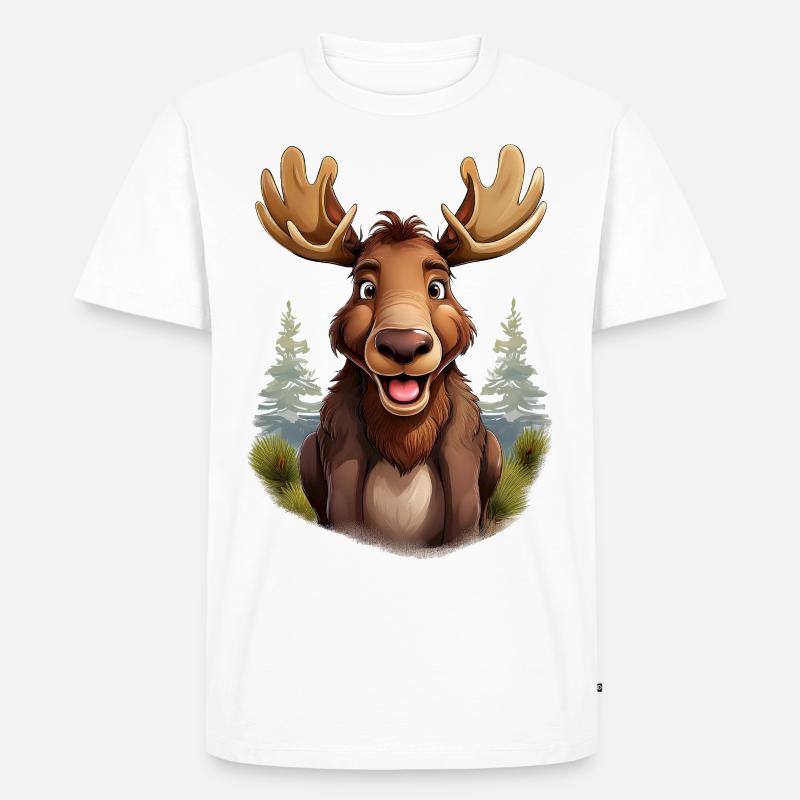 Elch - Männer Premium Bio T-Shirt - Weiß