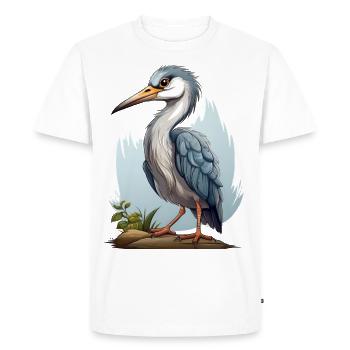 Illustration de héron cendré - T-shirt Premium bio Homme - blanc - Devant - Nico (187cm)