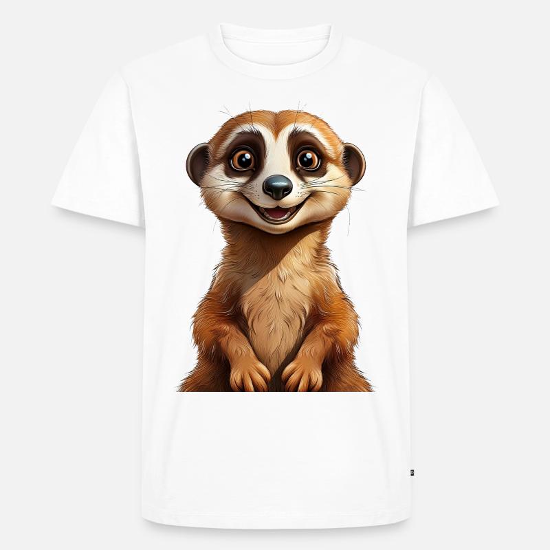 Erdmännchen - Männer Premium Bio T-Shirt - Weiß