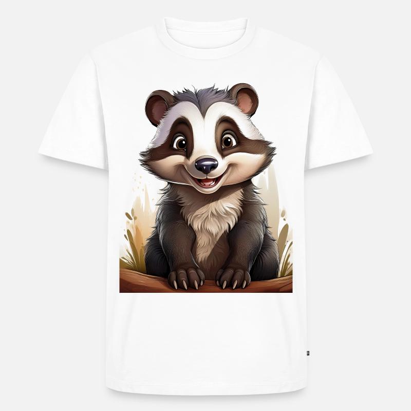 Niedlicher Dachs - Männer Premium Bio T-Shirt - Weiß