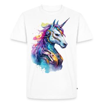 Futuristic Unicorn - Men's Premium Organic T-Shirt - white - Front - Nico (187cm)