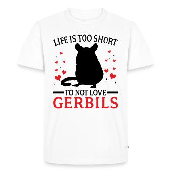 Les gerbilles n’aiment pas les gerbilles rongeurs - T-shirt Premium bio Homme - blanc - Devant - Nico (187cm)