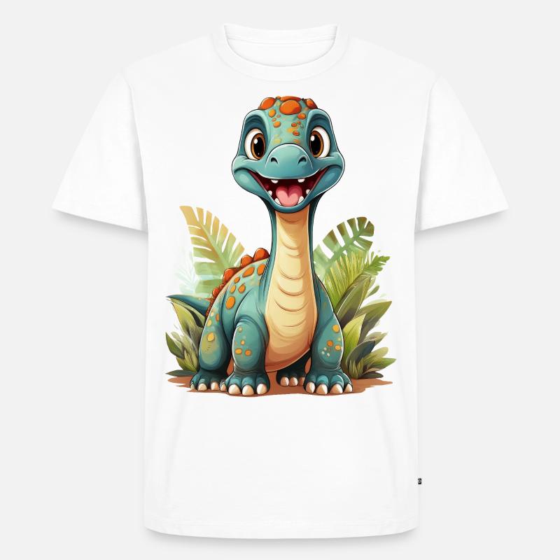 Brachiosaurus Dinosaurier - Männer Premium Bio T-Shirt - Weiß
